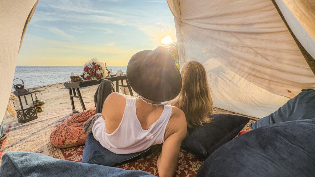 A private beachfront sunset experience at SOWK Resort